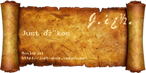 Just Ákos névjegykártya